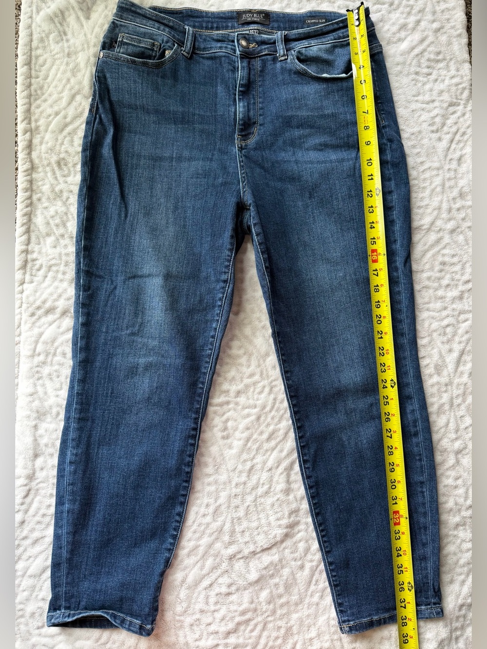 Judy Blue Cropped Slim Jeans Women’s 15/32 Medium Wash Stretch Denim - Picture 6 of 11
